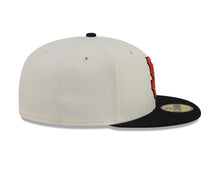 Load image into Gallery viewer, San Francisco Giants New Era MLB 59FIFTY 5950 Fitted Cap Hat Chrome White Crown Black Visor Orange/Black Logo Gray UV

