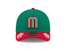 Load image into Gallery viewer, Mexico New Era 9FORTY 940 Adjustable M-Crown Cap Hat Green Crown Red Visor Team Color Logo Gray UV (Wordmark)
