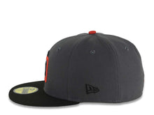 Load image into Gallery viewer, San Diego Padres New Era MLB 59FIFTY 5950 Fitted Cap Hat Dark Gray Crown Black Visor Black/Red Logo Aztec Calendar Side Patch Gray UV
