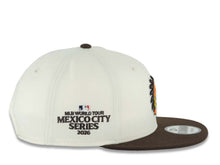 Load image into Gallery viewer, San Diego Padres New Era MLB 9FIFTY 950 Snapback Cap Hat Cream Crown Brown Visor Team Color Logo 2026 MLB World Tour Mexico City Series Side Patch
