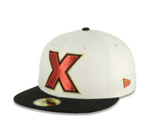 Load image into Gallery viewer, Xolos de Tijuana New Era Liga MX 59FIFTY 5950 Fitted Cap Hat Cream Crown Black Visor Red/Black/Gold Logo Club Tijuana Side Patch Green UV

