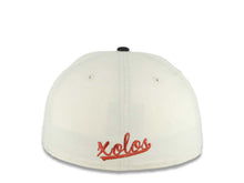Load image into Gallery viewer, Xolos de Tijuana New Era Liga MX 59FIFTY 5950 Fitted Cap Hat Cream Crown Black Visor Red/Black/Gold Logo Club Tijuana Side Patch Green UV
