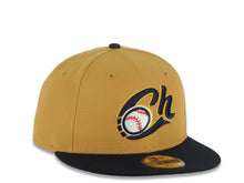 Load image into Gallery viewer, Charros de Jalisco New Era LMP 59FIFTY 5950 Fitted Cap Hat Tan Crown Navy Blue Visor Navy Blue/Tan Logo Tan UV
