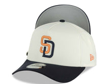 Load image into Gallery viewer, San Diego Padres New Era MLB 9FORTY 940 Adjustable A-Frame Cap Hat Cream Crown Navy Blue Visor Orange/Navy Blue Logo Gray UV (2026 City Connect)
