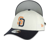 Load image into Gallery viewer, San Diego Padres New Era MLB 9FORTY 940 Adjustable Cap Hat Cream Crown Navy Blue Visor Orange/Navy Blue Logo Gray UV (2026 City Connect)
