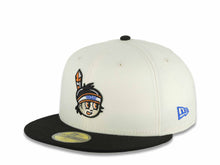 Load image into Gallery viewer, Yaquis de obregon New Era 59FIFTY 5950 Fitted Cap Hat Chrome White Crown Black Visor Orange/Black Head Logo Ciudad Obregon Side Patch Gray UV

