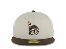 Load image into Gallery viewer, Yaquis de obregon New Era 59FIFTY 5950 Fitted Cap Hat Stone Crown Brown Visor Brown/Orange Head Logo Brown UV

