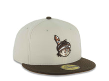 Load image into Gallery viewer, Yaquis de obregon New Era 59FIFTY 5950 Fitted Cap Hat Stone Crown Brown Visor Brown/Orange Head Logo Brown UV
