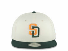 Load image into Gallery viewer, San Diego Padres New Era MLB 9FIFTY 950 Snapback Cap Hat Chrome White Crown Dark Green Visor Orange/Dark Green Logo Gray UV
