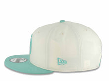 Load image into Gallery viewer, San Diego Padres New Era MLB 9FIFTY 950 Snapback Cap Hat Chrome White Crown Light Teal Visor Light Teal Logo La Catrina Side Patch Gray UV
