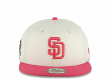 Load image into Gallery viewer, San Diego Padres New Era MLB 9FIFTY 950 Snapback Cap Hat Chrome White Crown Magenta Visor Magenta Logo La Catrina Side Patch Gray UV
