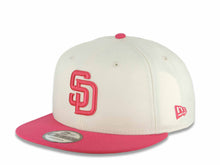 Load image into Gallery viewer, San Diego Padres New Era MLB 9FIFTY 950 Snapback Cap Hat Chrome White Crown Magenta Visor Magenta Logo La Catrina Side Patch Gray UV
