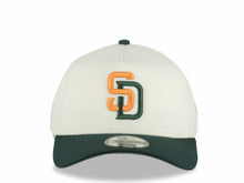 Load image into Gallery viewer, San Diego Padres New Era MLB 9FORTY 940 Adjustable A-Frame Cap Hat Chrome White Crown Dark Green Visor Orange/Dark Green Logo Gray UV
