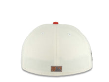 Load image into Gallery viewer, San Diego Padres New Era MLB 59FIFTY 5950 Fitted Cap Hat Cream Crown Black Visor Metallic Brown/Metallic Dark Gray Logo 1998 World Series Side Patch
