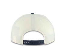 Load image into Gallery viewer, San Diego Padres New Era MLB 9FIFTY 950 Snapback Cap Hat Cream Crown Navy Blue Visor Navy Blue/Orange Script Logo Swinging Friar Side Patch Green UV
