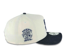 Load image into Gallery viewer, San Diego Padres New Era MLB 9FORTY 940 Adjustable A-Frame Cap Hat Cream Crown Blue Denim Visor Navy Blue Logo 25th Anniversary Side Patch Gray UV

