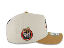Load image into Gallery viewer, San Diego Padres New Era MLB 9FORTY 940 Adjustable A-Frame Cap Hat Stone Crown Light Brown Visor Black Logo With Rose 20 Years Petcopark Side Patch
