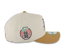 Load image into Gallery viewer, Los Angeles Dodgers New Era MLB 9FORTY 940 Adjustable A-Frame Cap Stone Crown Light Brown Visor Black Rose Logo 2025 World Series Lantern Side Patch

