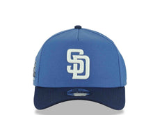 Load image into Gallery viewer, San Diego Padres New Era MLB 9FORTY 940 Adjustable A-Frame Cap Hat Dark Sky Blue Crown Navy Blue Visor White Logo Petcopark Side Patch Gray UV
