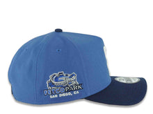 Load image into Gallery viewer, San Diego Padres New Era MLB 9FORTY 940 Adjustable A-Frame Cap Hat Dark Sky Blue Crown Navy Blue Visor White Logo Petcopark Side Patch Gray UV
