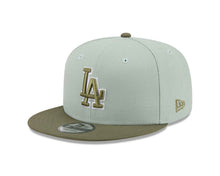 Load image into Gallery viewer, Los Angeles Dodgers New Era MLB 9FIFTY 950 Snapback Cap Hat Moss Green Crown Olive Green Visor Olive Green/White Logo Gray UV ( 2-Tone Color Pack)
