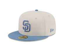 Load image into Gallery viewer, San Diego Padres New Era MLB 59FIFTY 5950 Fitted Cap Hat Cream Crown Blue Visor Blue/White Logo Gray UV ( 2-Tone Color Pack)
