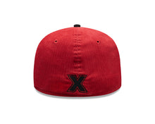 Load image into Gallery viewer, (Corduroy) Xolos de Tijuana New Era Liga MX 59FIFTY 5950 Fitted Cap Hat Red Crown Black Visor Black 2007 X Logo 2007 Club Tijuana Side Patch

