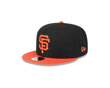 Load image into Gallery viewer, (Youth) San Francisco Giants New Era MLB 9FIFTY 950 Snapback Cap Hat Black Crown Orange Visor Orange Logo Gray UV
