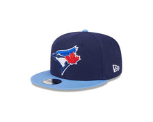 Load image into Gallery viewer, (Youth) Toronto Blue Jays New Era MLB 9FIFTY 950 Snapback Cap Hat Navy Blue Crown Sky Blue Visor Team Color Logo Gray UV
