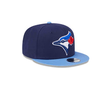 Load image into Gallery viewer, (Youth) Toronto Blue Jays New Era MLB 9FIFTY 950 Snapback Cap Hat Navy Blue Crown Sky Blue Visor Team Color Logo Gray UV
