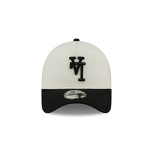Load image into Gallery viewer, Los Angeles Dodgers New Era MLB 9FORTY 940 Adjustable A-Frame Cap Hat Cream Crown Black Visor Black Upside Down Logo 2020 World Series Side Patch
