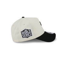 Load image into Gallery viewer, Los Angeles Dodgers New Era MLB 9FORTY 940 Adjustable A-Frame Cap Hat Cream Crown Black Visor Black Upside Down Logo 2020 World Series Side Patch
