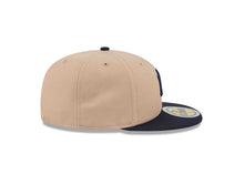 Load image into Gallery viewer, (Youth) New York Yankees New Era MLB 59FIFTY 5950 Fitted Cap Hat Khaki Crown Navy Blue Visor Navy Blue Logo Gray UV
