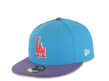 Load image into Gallery viewer, Los Angeles Dodgers New Era MLB 59FIFTY 5950 Fitted Cap Hat Blue Crown Purple Visor Magenta Logo
