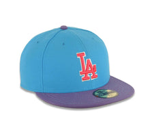 Load image into Gallery viewer, Los Angeles Dodgers New Era MLB 59FIFTY 5950 Fitted Cap Hat Blue Crown Purple Visor Magenta Logo
