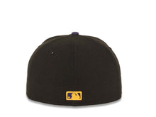 Load image into Gallery viewer, Los Angeles Dodgers New Era MLB 59FIFTY 5950 Fitted Cap Hat Black Crown Purple Visor Purple/Yellow Logo
