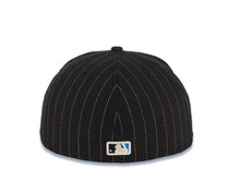 Load image into Gallery viewer, Toronto Blue Jays New Era 59FIFTY 5950 Fitted Cap Hat Black/White Pinstripe Crown Gray Visor Team Color Logo
