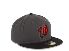 Load image into Gallery viewer, Washington Nationals New Era MLB 59FIFTY 5950 Fitted Cap Hat Dark Gray Crown Black Visor Black/Red Logo

