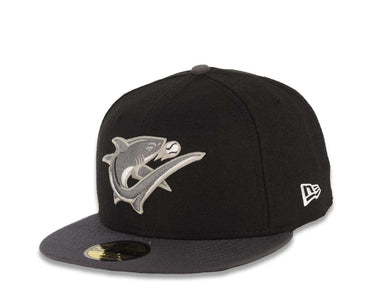 Clearwater Threshers New Era MiLB 59FIFTY 5850 Fitted Cap Hat Black Crown Dark Gray Visor Dark Gray/White Logo