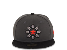 Load image into Gallery viewer, Philippines New Era 59FIFTY 5950 Fitted Cap Hat Dark Gray Crown Black Visor Red/Black Star Logo With Flag Back Logo 
