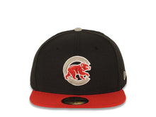 Load image into Gallery viewer, Chicago Cubs New Era MLB 59FIFTY 5950 Fitted Cap Hat Black Crown Red Visor Gray/Red/White Logo
