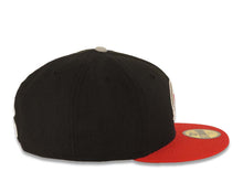Load image into Gallery viewer, Chicago Cubs New Era MLB 59FIFTY 5950 Fitted Cap Hat Black Crown Red Visor Gray/Red/White Logo
