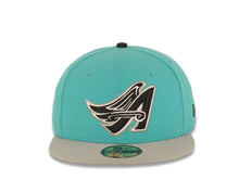 Load image into Gallery viewer, Los Angeles Anaheim Angels New Era MLB 59FIFTY 5950 Fitted Cap Hat Teal Crown Gray Visor Black/White Logo with Wing
