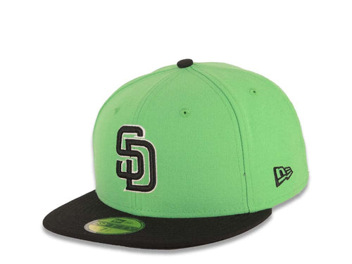 San Diego Padres New Era MLB 59FIFTY 5950 Cap Hat Green Crown Black Visor Black/White Logo