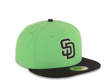 Load image into Gallery viewer, San Diego Padres New Era MLB 59FIFTY 5950 Cap Hat Green Crown Black Visor Black/White Logo
