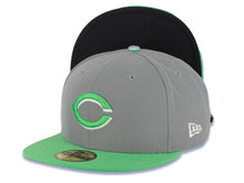 Load image into Gallery viewer, Cincinnati Reds New Era MLB 59FIFTY 5950 Fitted Cap Hat Gray Crown Green Visor Green/White Logo
