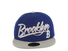 Load image into Gallery viewer, Brooklyn Dodgers New Era MLB 59FIFTY 5950 Cap Hat Royal Blue Crown Gray Visor Gray/White Retro Text Logo
