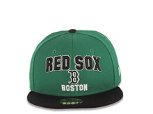 Load image into Gallery viewer, Boston Red Sox New Era MLB 59FIFTY 5950 Fitted Cap Hat Green Crown Black Visor Black/White Text Logo (Play Dirt)
