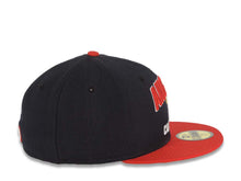 Load image into Gallery viewer, Los Angeles Anaheim Angels New Era MLB 59FIFTY 5950 Fitted Cap Hat Navy Blue Crown Red Visor Red/White Text Logo (Play Dirt)
