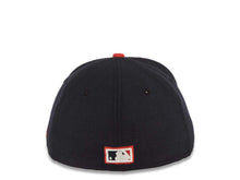 Load image into Gallery viewer, Los Angeles Anaheim Angels New Era MLB 59FIFTY 5950 Fitted Cap Hat Navy Blue Crown Red Visor Red/White Text Logo (Play Dirt)
